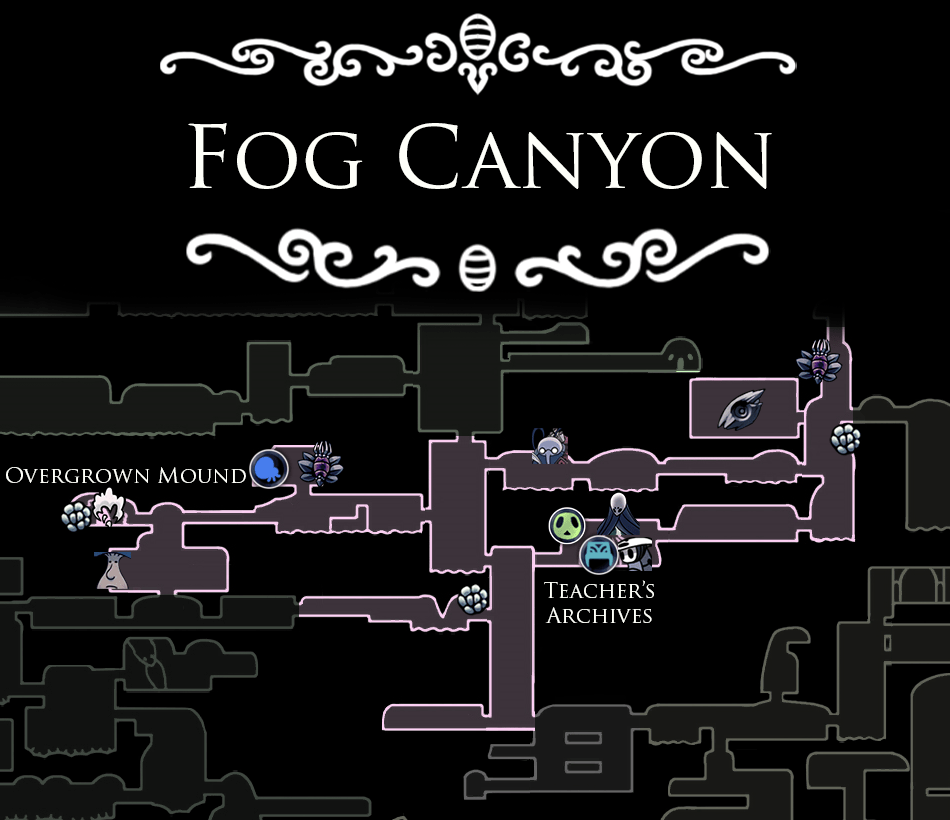 fog canyon map hollow knight wiki guide
