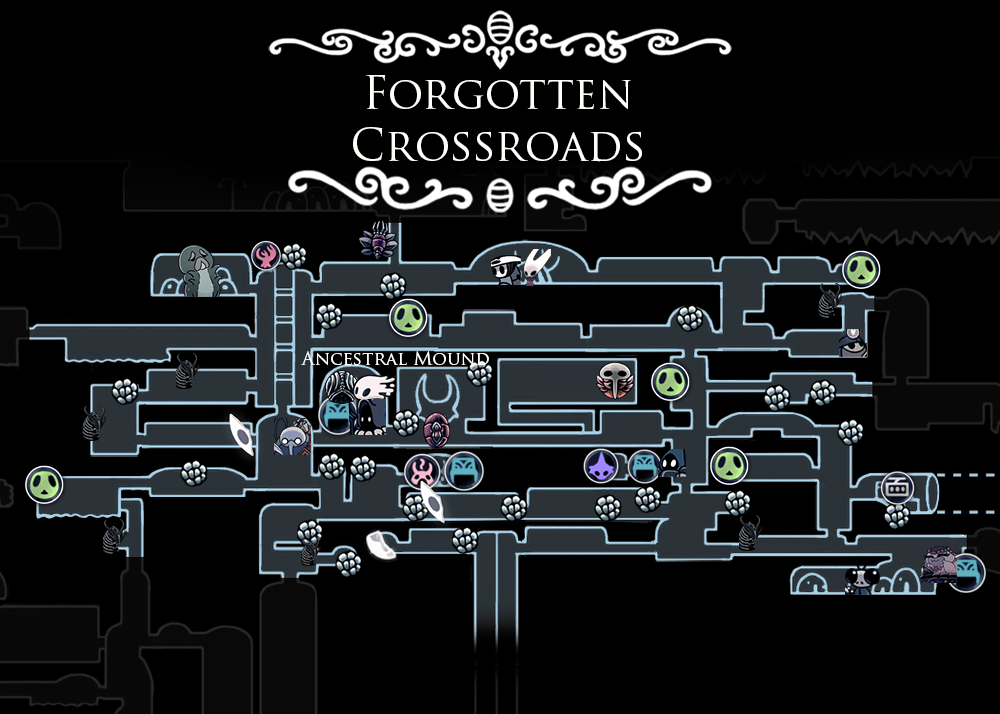 forgotten crossroads map hollow knight wiki guide