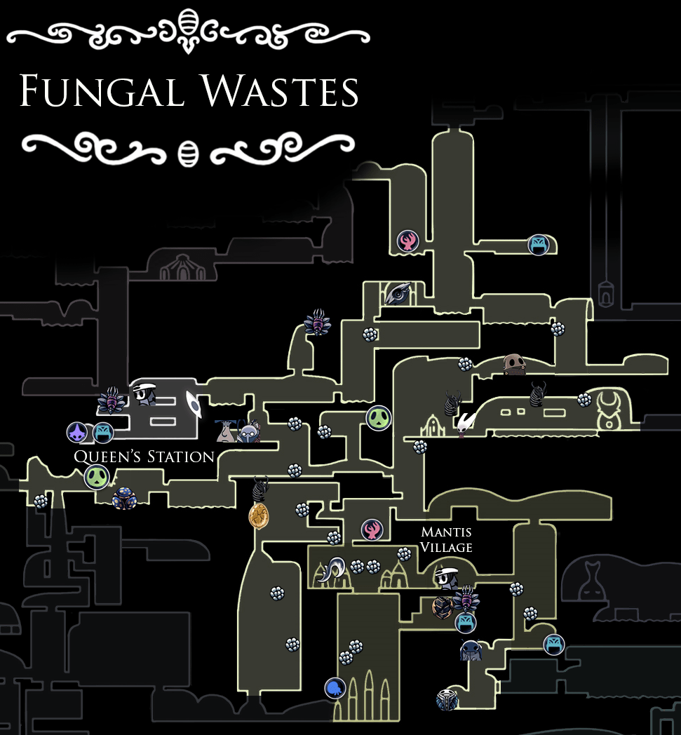 fungal wastes map hollow knight wiki guide