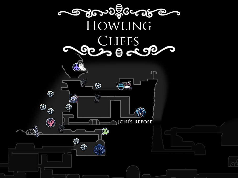 howling cliffs map hollow knight wiki guide